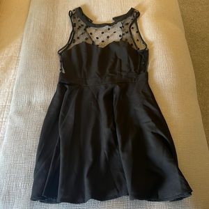 Black dress with polka dot detail